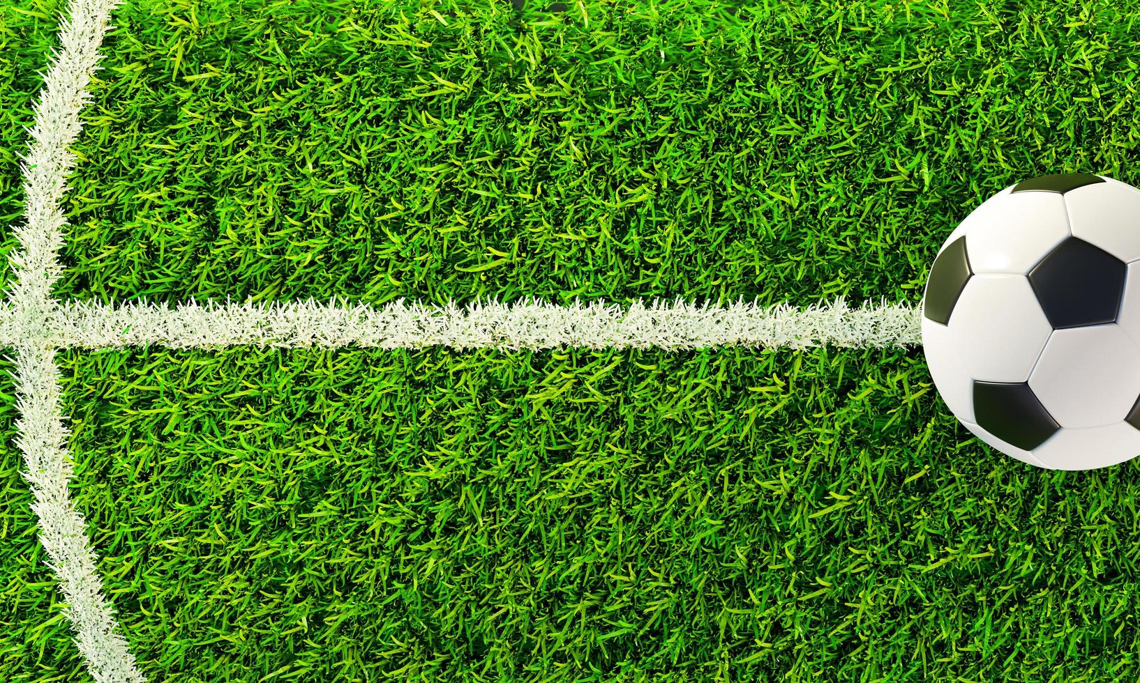 bola de futebol realista ou padrão básico de bola de futebol no campo de  grama verde.